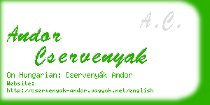 andor cservenyak business card